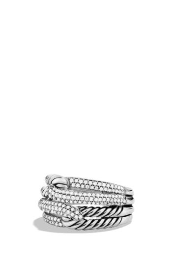 Women's David Yurman 'labyrinth' Double-loop Ring With Diamonds