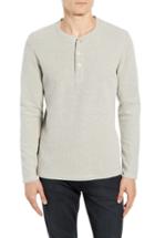 Men's Billy Reid Ribbed Long Sleeve Henley - White