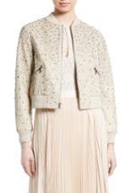 Women's Alice + Olivia Demia Embellished Leather Bomber Jacket