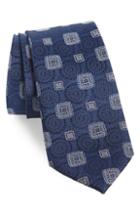 Men's Nordstrom Men's Shop Morristown Medallion Silk Tie, Size - Blue