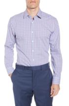 Men's Nordstrom Men's Shop Tech-smart Trim Fit Stretch Plaid Dress Shirt .5 32/33 - Red