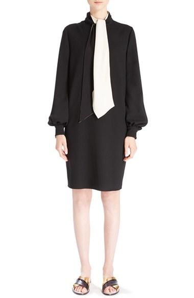 Women's Lanvin Wool Crepe Dress With Detachable Scarf