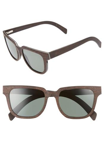 Men's Shwood Prescott 52mm Polarized Walnut Wood Sunglasses - Dark Walnut/ G15