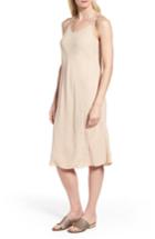 Women's Eileen Fisher Double Strap Silk Slipdress, Size - Beige