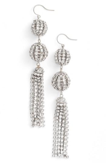 Women's Cristabelle Liquid Double Drop Fringe Statement Earrings
