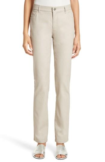 Women's Lafayette 148 New York Waxed Denim Slim Leg Jeans - Red
