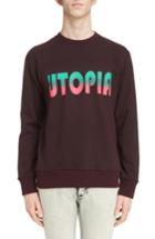 Men's Lanvin Utopia Graphic Crewneck Sweatshirt - Burgundy