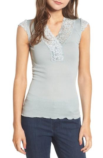 Women's Rosemunde Benedict Lace Trim Tee - Grey