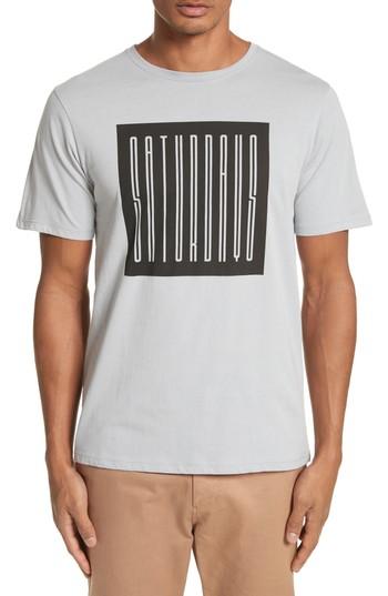 Men's Saturdays Nyc Super Condensed Logo T-shirt - Blue