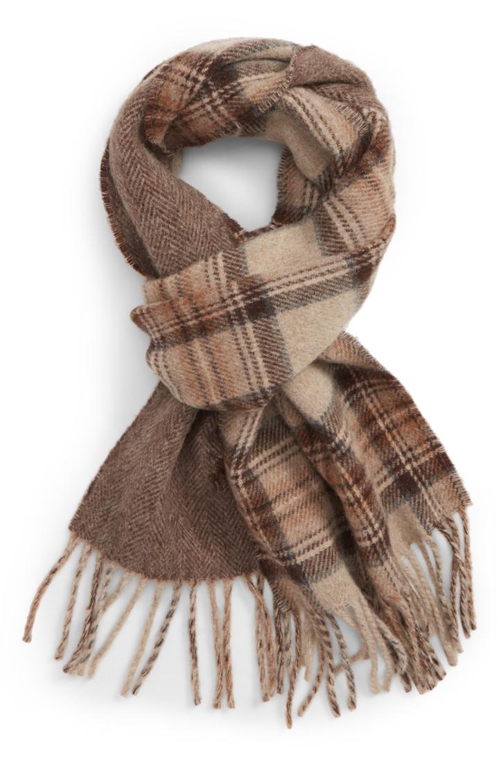 Men's Polo Ralph Lauren Reversible Driver Wool Blend Scarf, Size - Beige