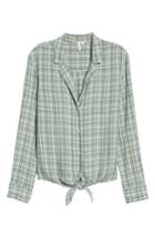 Women's Treasure & Bond Tie Front Shirt, Size - Green