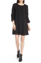 Women's Halogen Ruched Sleeve Swing Dress - Black