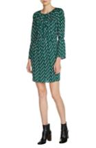 Women's Maje Bell Sleeve Print Dress - Green
