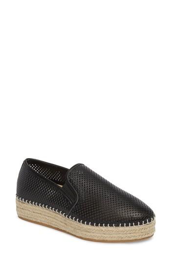 Women's Steve Madden Wright Perforated Platform Espadrille M - Black