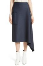 Women's Tibi Origami Asymmetrical Twill Skirt - Blue