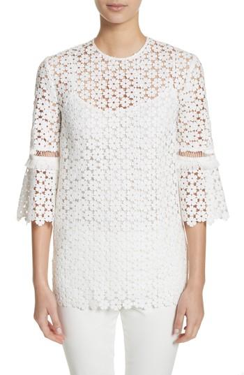 Women's Lela Rose Flare Sleeve Lace Top - White