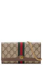 Women's Gucci Ophidia Gg Supreme Wallet On A Chain - Beige