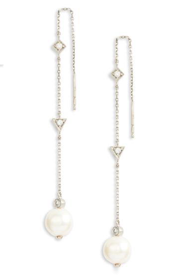 Women's Anzie Cleo Pearl Chain Threader Earrings