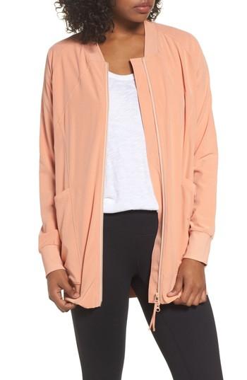 Women's Zella Drawstring Bomber Jacket - Coral