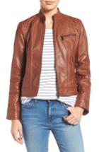 Women's Bernardo Quilted Leather Moto Jacket - Burgundy