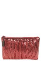 Whiting & Davis Shirred Mesh Pouch Clutch - Red