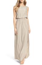 Women's Natalie Deayala Drape Back Silk Column Gown - Beige