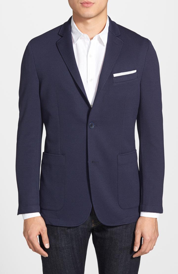 Men's Vince Camuto Slim Fit Stretch Knit Sport Coat - Blue