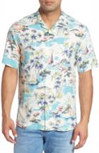 Men's Tori Richard Kauai Silk Blend Camp Shirt, Size - Blue