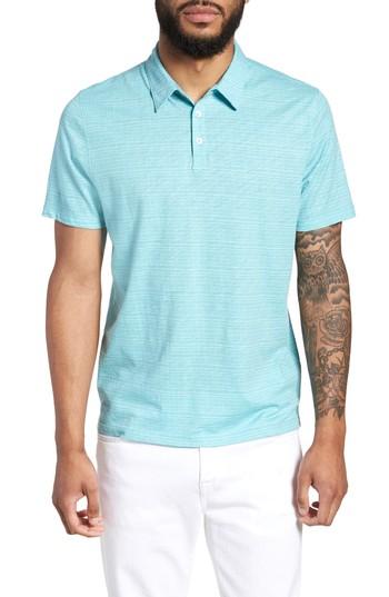Men's Zachary Prell Cedar Regular Fit Grid Print Polo - Blue/green