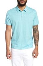 Men's Zachary Prell Cedar Regular Fit Grid Print Polo - Blue/green