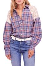 Women's Free People Fireside Nights Plaid Top - Blue