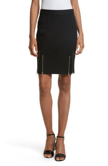 Women's T By Alexander Wang Zip Detail Knit Pencil Skirt - Black