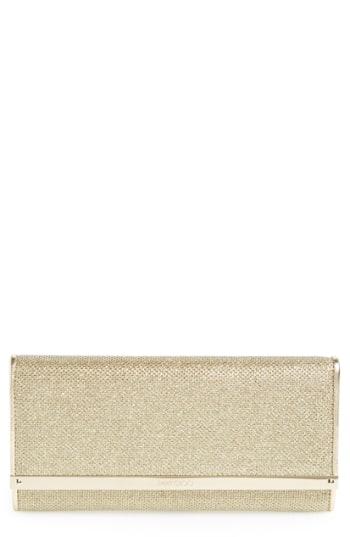 Jimmy Choo 'milla' Glitter Lame Wallet On A Chain - Metallic