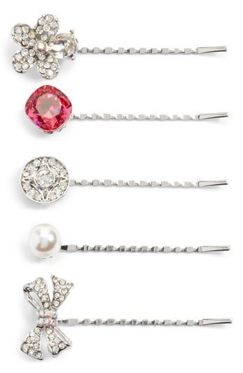 Cara Embellished 5-pack Bobby Pins, Size - Metallic