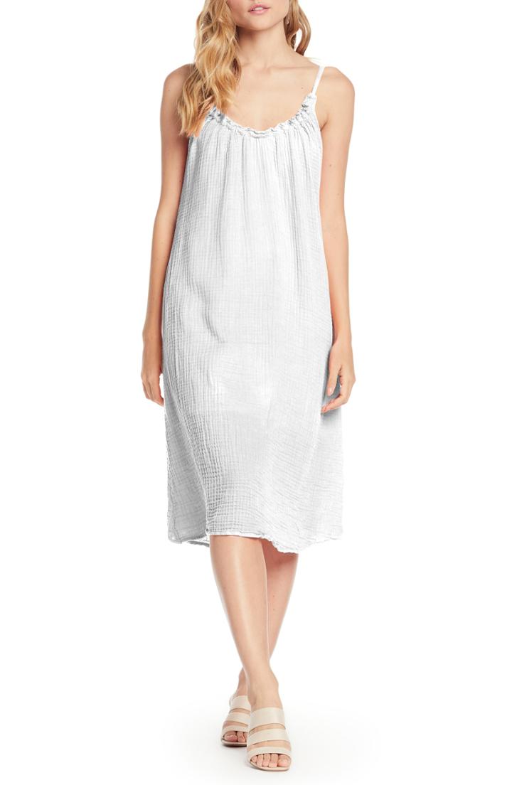 Women's Michael Stars Double Gauze Front To Back Dress - White