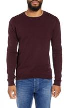 Men's Topman Twist Side Rib Crewneck Sweater - Burgundy