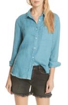 Women's Frame Soft Pocket Linen Shirt - Blue