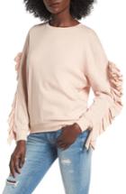 Women's Bp. Ruffle Sleeve Sweatshirt, Size - Pink