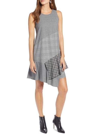 Women's Halogen Sleeveless Plaid Mix A-line Dress - Black