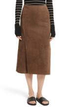 Women's Vince Suede Slit Skirt - Brown