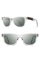Men's Shwood 'canby' 54mm Acetate & Wood Sunglasses - Crystal/ Elm/ G15