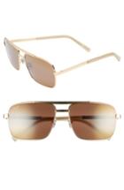 Men's Maui Jim Compass 60mm Polarized Aviator Sunglasses - Gold/ Bronze