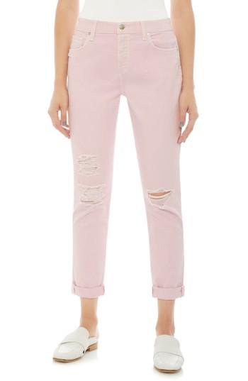Women's Joe's Smith Ripped High Waist Crop Slim Jeans - Pink