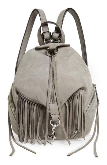Rebecca Minkoff Julian Fringe Leather Backpack - Grey