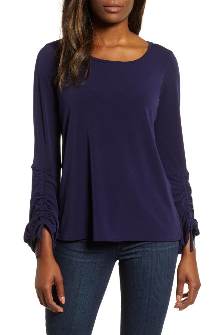 Women's Chaus Ruched Sleeve Top