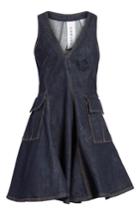 Women's Carven Fit & Flare Denim Dress Us / 44 Fr - Blue