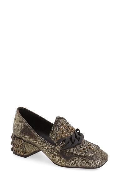 Women's Jeffrey Campbell 'loreen' Studded Block Heel Loafer