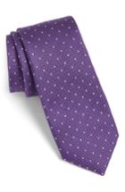 Men's Calibrate Dot Cotton & Silk Tie, Size - Purple