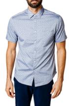 Men's Good Man Brand Trim Fit Micro Floral Sport Shirt - Blue