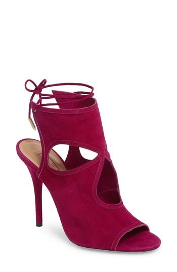 Women's Aquazzura Sexy Thing Ankle Shield Sandal Us / 36eu - Purple